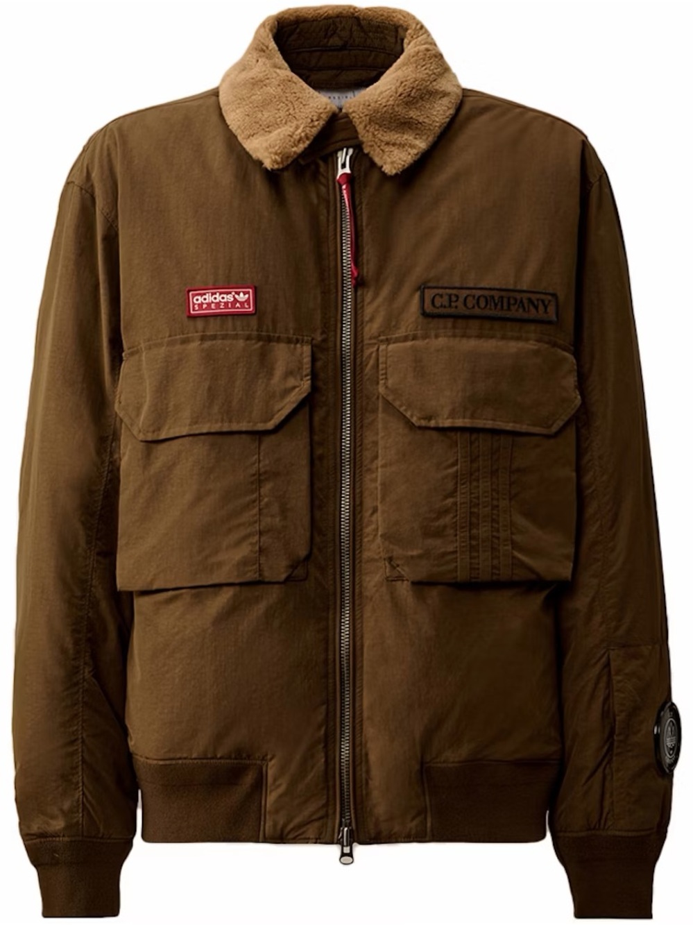 adidas SPZL x C.P. Company Flatt Nylon Flying Jacket Carafe Brown